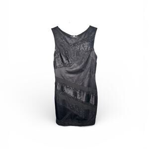 Jessica Simpson Black Sequin & Lace Dress Cutout Back 6
